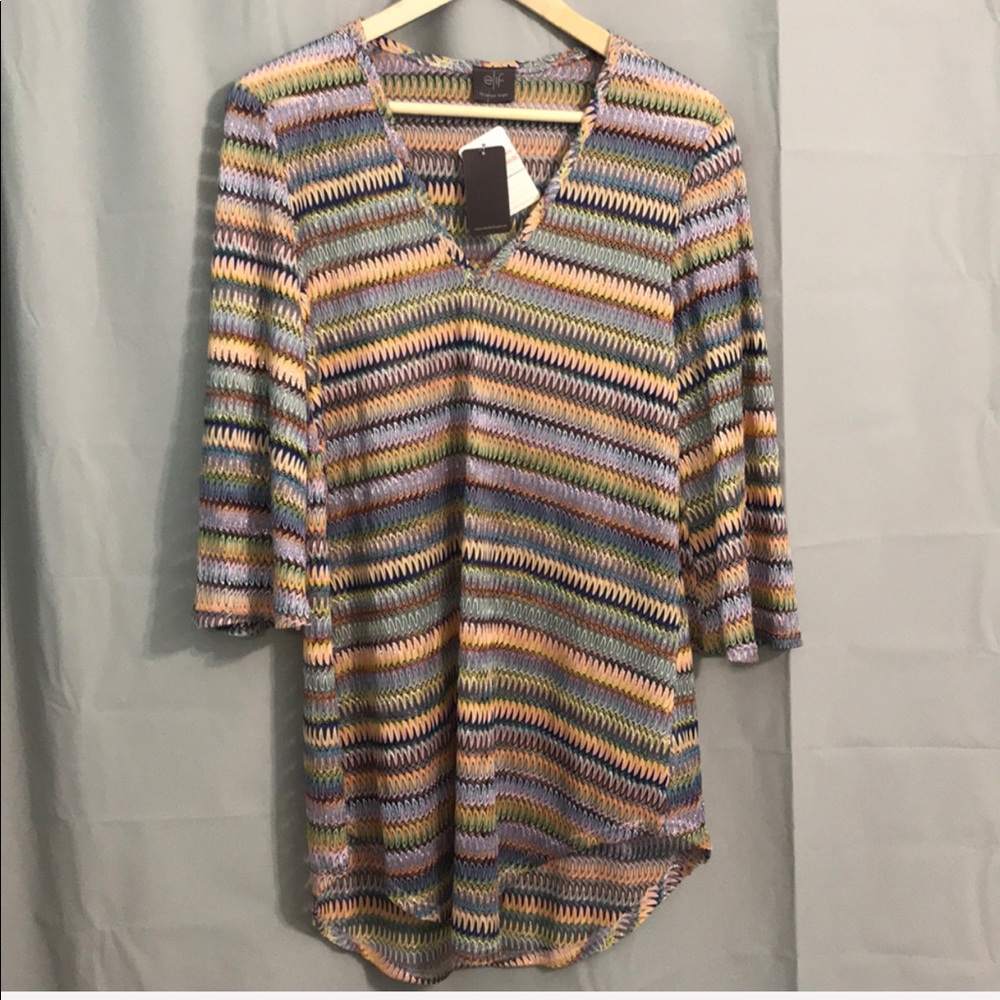 V-Neck Cap Sleeve Beachwear Tunic- Jordan Taylor Beachwear